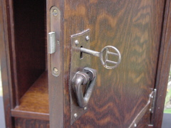 Detail fully functional keyed lock, "made in Germany".